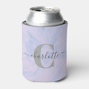 Porta-lata Mármore Lavanda Lilás Monograma Nome Personalizado