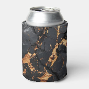 Porta-lata Mármore Preto Elegante com Veias Douradas Arte Mod