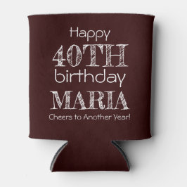 Porta-lata Maroon Vermelho Espantoso e Feliz aniversário de 4