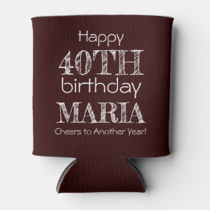 Porta-lata Maroon Vermelho Espantoso e Feliz aniversário de 4