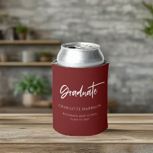 Porta-lata Marrom personalizado e Festa de formatura branca