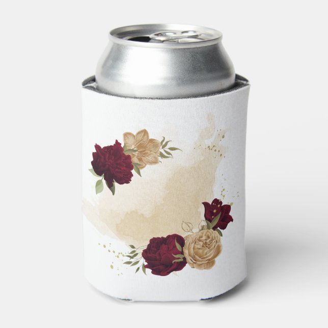 Porta-lata Marrom verde bege dourado botânico (Can Front)