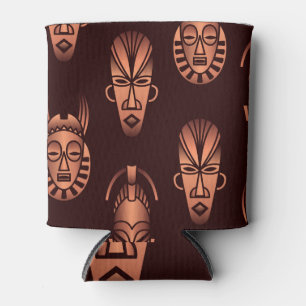 Porta-lata Máscaras étnicas africanas, fundo escuro