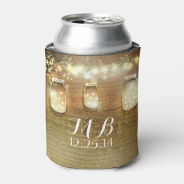 Porta-lata Mason Jars String Luzes Russas Madeira de Celeiro