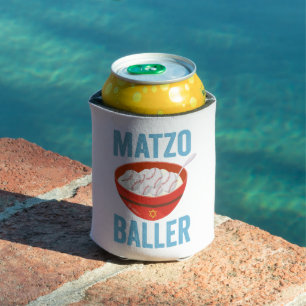 Porta-lata Matzo Baller Funny Baseball Hanukkah Holiday Gift