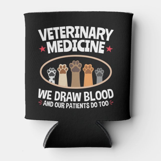 Porta-lata Medicina Veterinária Nós Desenhar Sangue Engraçado (Frente)