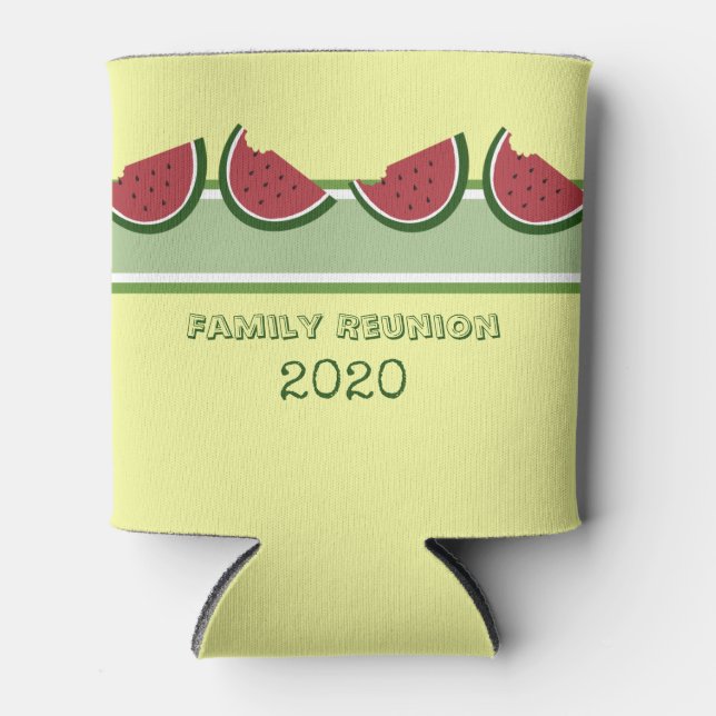 Porta-lata Melancia da Família de Verão Diversão Amarelo (Frente)