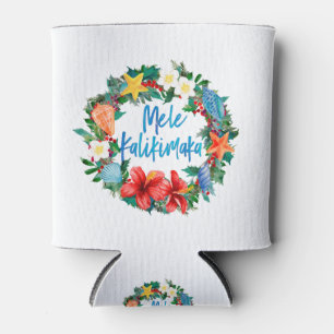 Porta-lata Mele Kalikimaka Hawaiian Christmas Wreath