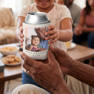 Porta-lata Melhor Avô do Mundo Foto da Família Dia dos Pais P