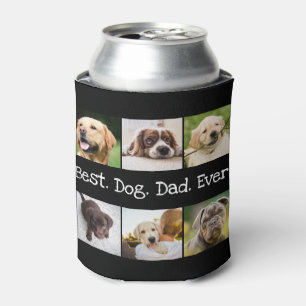 Porta-lata Melhor Colagem de Fotos do Pai de Cão em Preto e