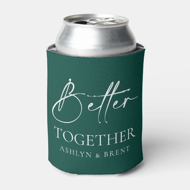 Porta-lata Melhor Juntos O Casamento Verde Emerald Pode Resfr (Can Front)