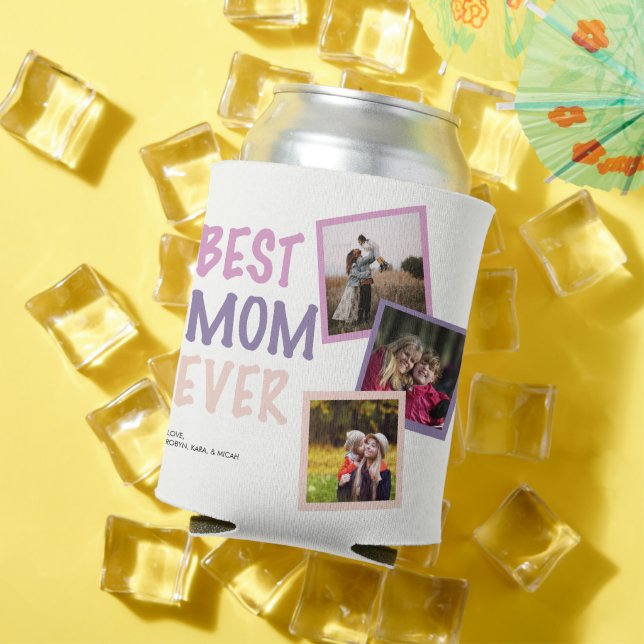 Porta-lata Melhor Mãe Alguma Vez Colagem de Fotos Pastel Pers (Verão in situ)