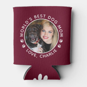 Porta-lata Melhor Mãe de Cachorro do Mundo Pegadas Personaliz