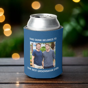 Porta-lata Melhor Padrinho de Sempre Foto Personalizada Cláss