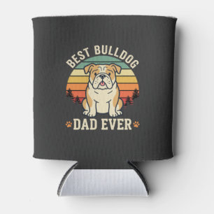 Porta-lata Melhor Pai Bulldog de Todos os Tempos Vetor Retro
