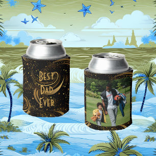 Porta-lata Melhor Pai De Caligrafia Negra De Leafia Dourada