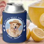 Porta-lata Melhor Pai de Cão Personalizado de Fotos de Pet Pe<br><div class="desc">O melhor Pai de cães do mundo... Surpreenda o seu Pai de Cachorro favorito este Dia de os pais com esta fotografia de animais super fofinhos e personalizados pode ser mais fixe. Personalizar este pai de cachorro pode resfriar com a foto favorita e o nome do seu cachorro. Duplo lado...</div>