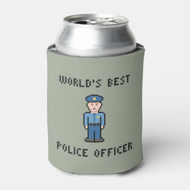 Porta-lata Melhor Policial de Pixel do Mundo (Can Front)