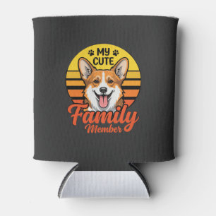 Porta-lata Membro da Família Corgi Fofinho Amante de Cachorro