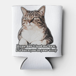 Porta-lata Meme do gato rabugento para pessoas que amam gatos