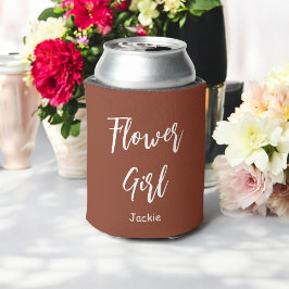 Porta-lata Menina das Flores Terracota Branco Casamento