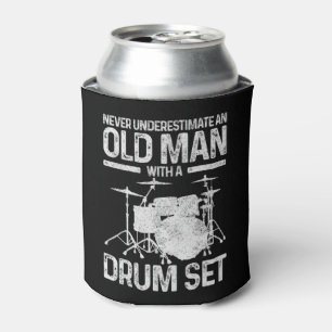 Porta-lata Mens Drummer Presente Nunca Subestime Um Velho W