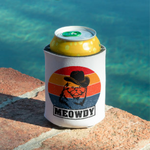 Porta-lata Meowdy Engraçado Mashup Entre Meow E Howdy Cat Mem