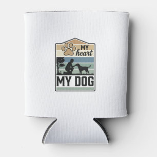 Porta-lata Meu Coração Meu Cachorro Gravura Vintage Design Am