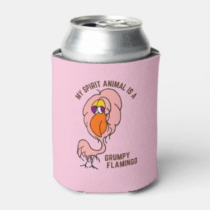 Porta-lata Meu Espírito Animal Grumpy Flamingo Engraçado