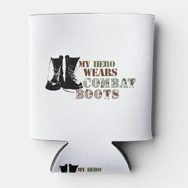 Porta-lata Meu Herói Usa Botas de Combate (Frente)