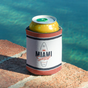 Porta-lata Miami Surf – Design de Surfboard Sunset Vintage da
