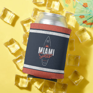Porta-lata Miami Surf – Design de Surfboard Sunset Vintage da