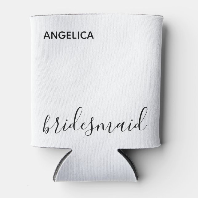 Porta-lata Mínima Moderna Tipografia Casada Bridesmaid Gift (Frente)