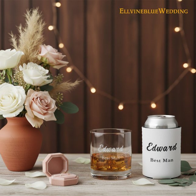 Porta-lata Minimalist Best Man Wedding Practical Gift (Criador carregado)