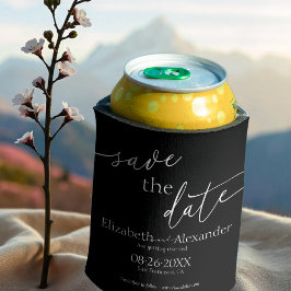 Porta-lata Mínimo de Rico de Script Preto e Branco Salvar a D