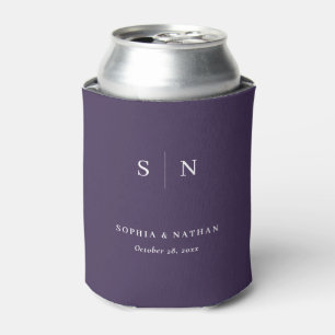 Porta-lata Mínimo e Chic Casamento Roxo Escuro
