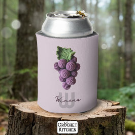 Porta-lata Mínimo Roxo Vovó Chic Crochet Nome