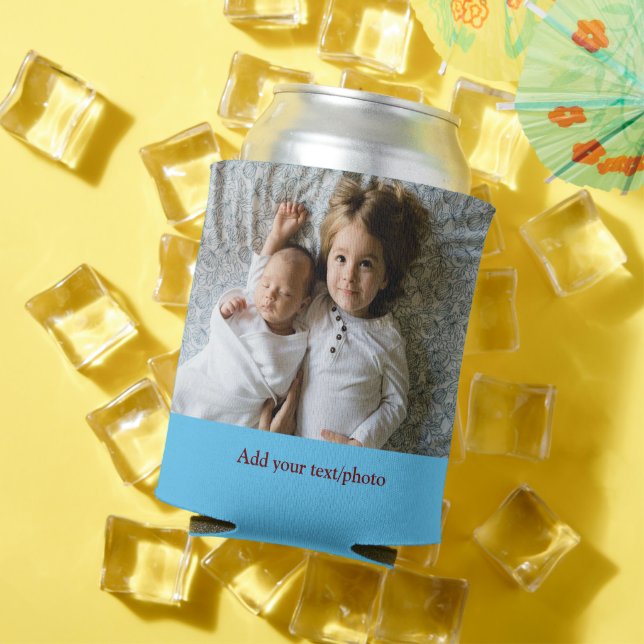 Porta-lata Mínimo simples ADICIONAR SUA FOTO TEXTO NATAL (Verão in situ)