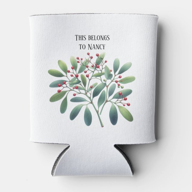 Porta-lata Mistletoos da Natureza Bem-vindos Personalizados (Frente)