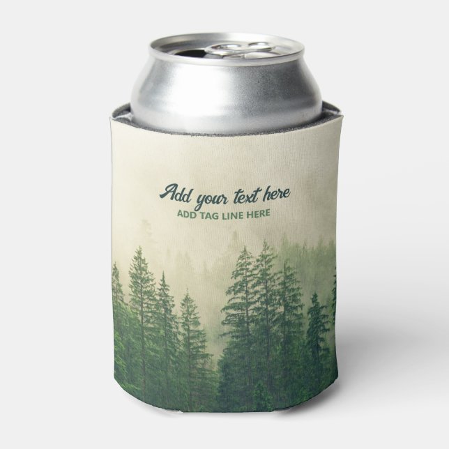 Porta-lata Misty Pine Forest Trees - Proteção Personalizada (Can Front)