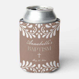 Porta-lata Mocha Brown Talavera Espanhol Fiesta Baptism Favor