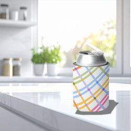 Porta-lata Modern Colorful Plaid Baby Shower Theme