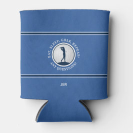 Porta-lata Modern Golfer Women’s Monogram Personalized Blue