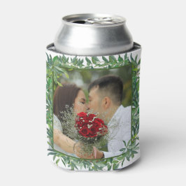 Porta-lata Modern Watercolor Greenery Wedding