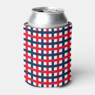 Porta-lata Moderno 4 de julho - grelha patriótica branca e v