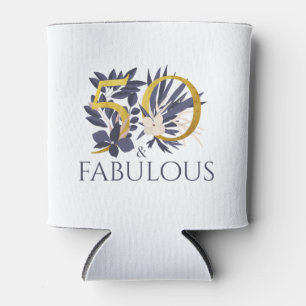 Porta-lata Moderno 50 e Fabuloso Ouro Azul Tipografia Floral