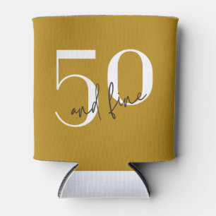 Porta-lata Moderno Dourado 50.o Aniversário