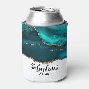 Porta-lata Moderno Estiloso Ágata Teal Fabuloso aos 40