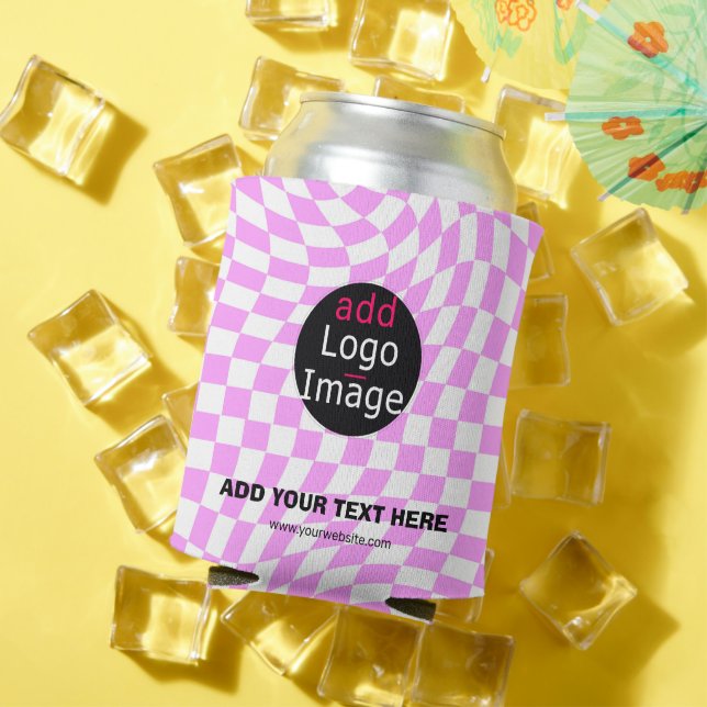 Porta-lata Moderno Professional Custom Business Checker Rosa (Verão in situ)