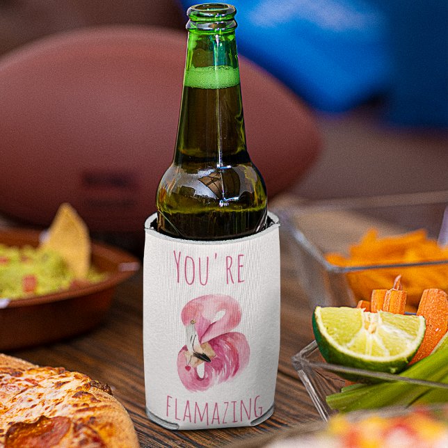 Porta-lata Moderno Você É Flagrante Beleza Rosa Flamingo (Criador carregado)